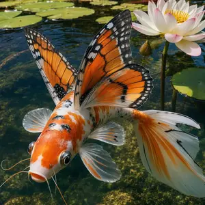 Butterfly + Koi fish